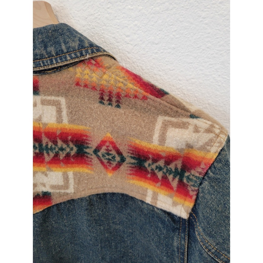 Pendleton High Grade Western Wear Denim Jacket Chief Joseph Wool Yoke Men's S - Picture 10 of 16